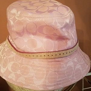 Pink Authentic Coach Hat with Leather Strap